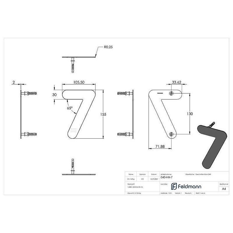 Numéro de maison 7 - "petit", V2A