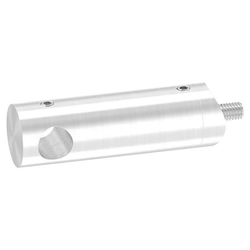 Querstabhalter verlängert, mit Durchgangsbohrung für 33,7mm Rohr, 12,2mm Bohrung, V2A