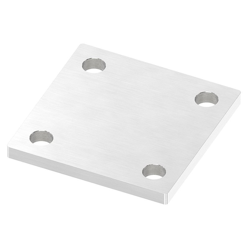 Plaque d'ancrage, 100x100x8mm, avec ponçage longitudinal, V2A