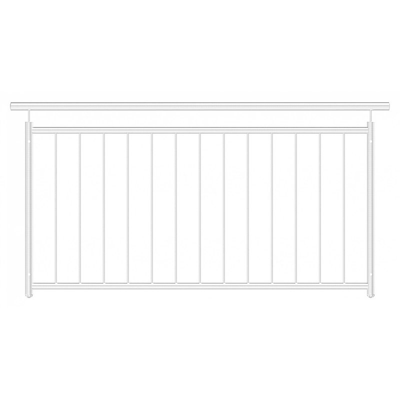 French balcony grille, straight, W: 1.8m, AISI304