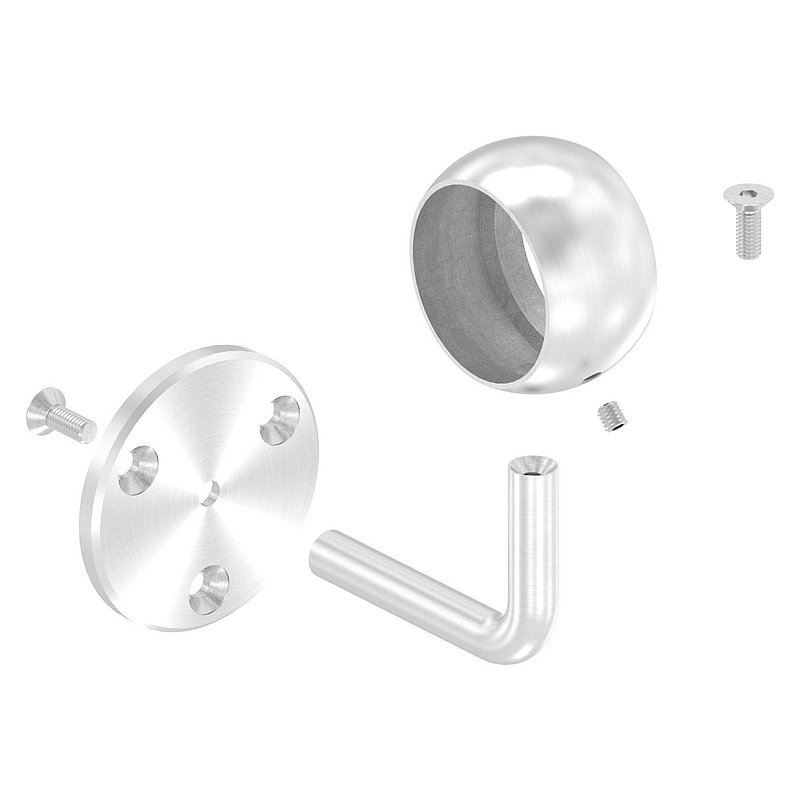 Handlaufhalter mit Kugelring für Rohr 48,3mm (Ronde und Bügel verschraubt), V2A