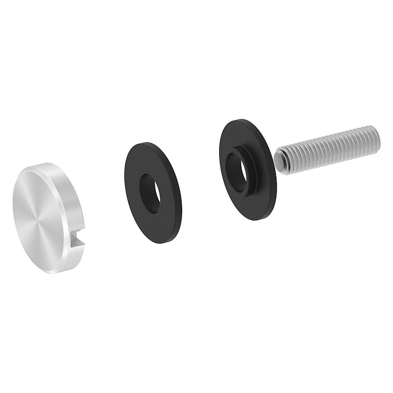 Point de fixation pour verre Ø 30mm, adapté pour les supports Brenk, ALU
