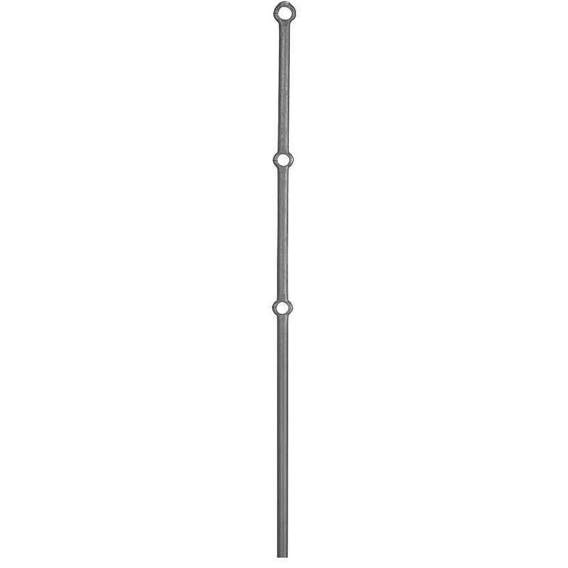 Poteau rond Ø30mm, H : 1200mm, 3 trous renflés