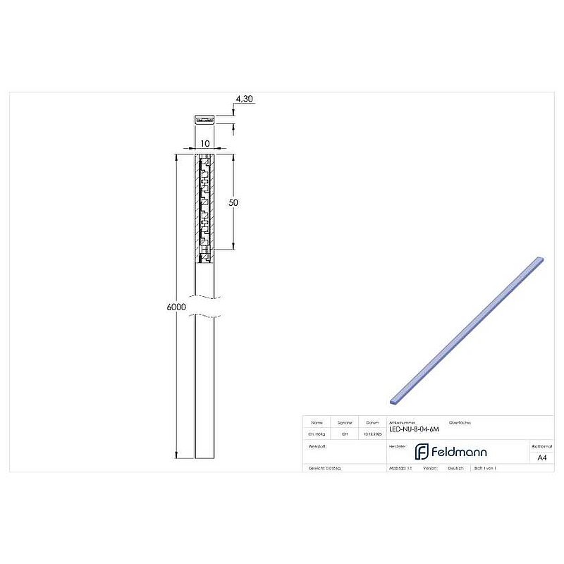 LED Band 6000mm, Schutzart IP65, warmweiß 2700K