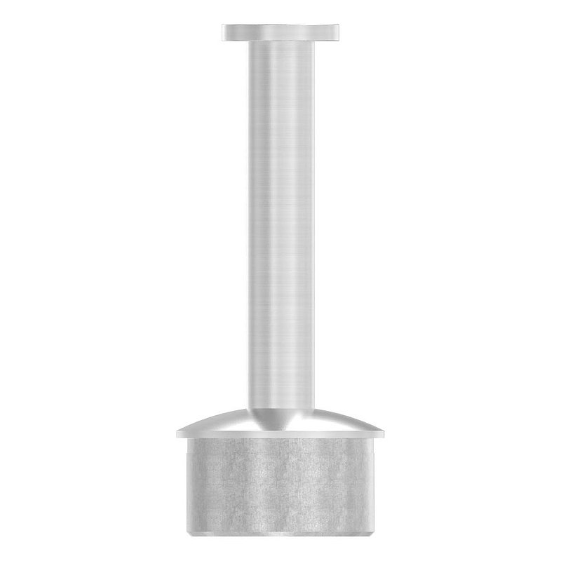 Rohrabschlussstopfen für Rohr 42,4x2,0mm, Handlaufanschlussplatte: flach, V2A