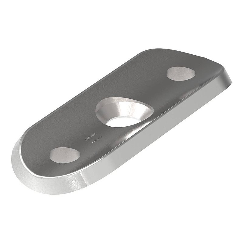Handrail connection plate, 33.7 mm, AISI316