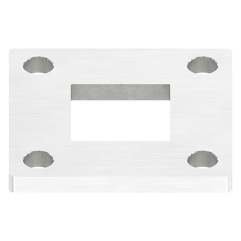 Plaque d'ancrage, 68x68x6mm, avec ponçage longitudinal, V2A