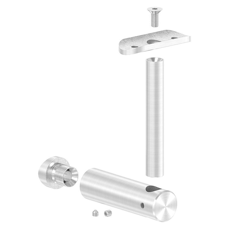 Support mural avec plaque de fixation pour main-courante de Ø 42,4mm, V2A