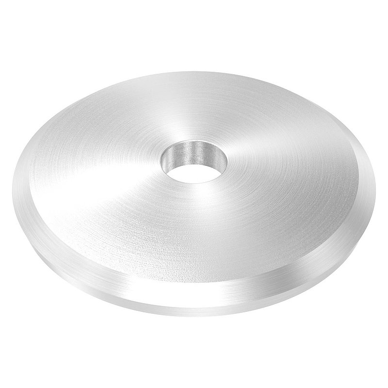 Round plate Ø 58x5mm, domed, with round cut, AISI304