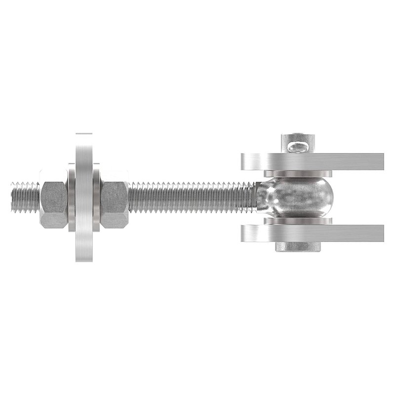 Door hinge 180° adjustable, M12 thread, AISI304