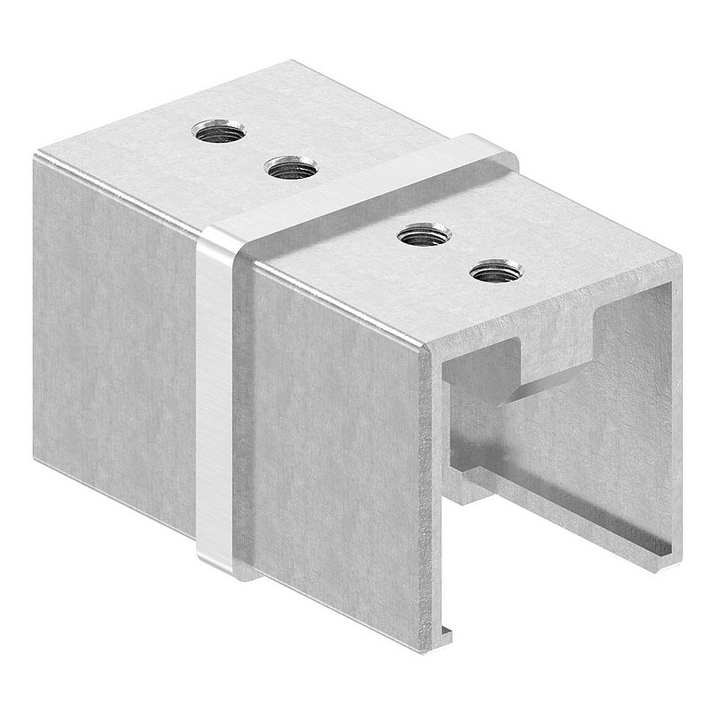 Rohrverbinder für Quadratnutrohr 40x40mm, V2A
