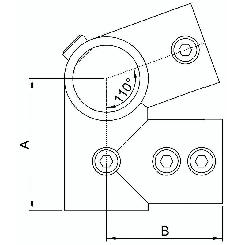 Connector, for pipe Ø 48.3mm