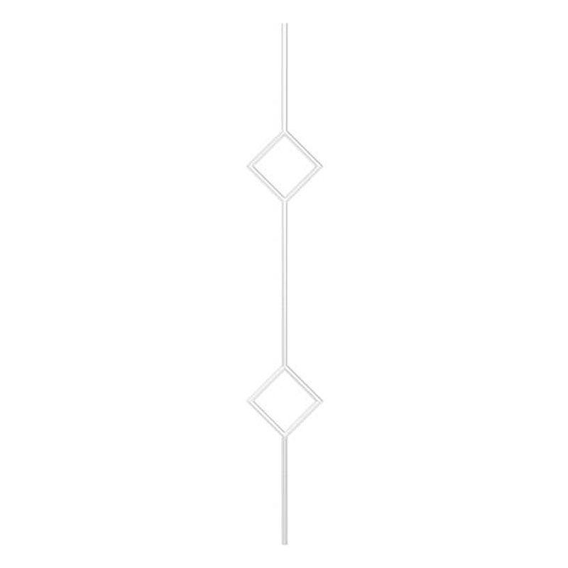 Zierstab aus Ø 12mm, mit 2x Quadrat, H: 1000mm, V2A