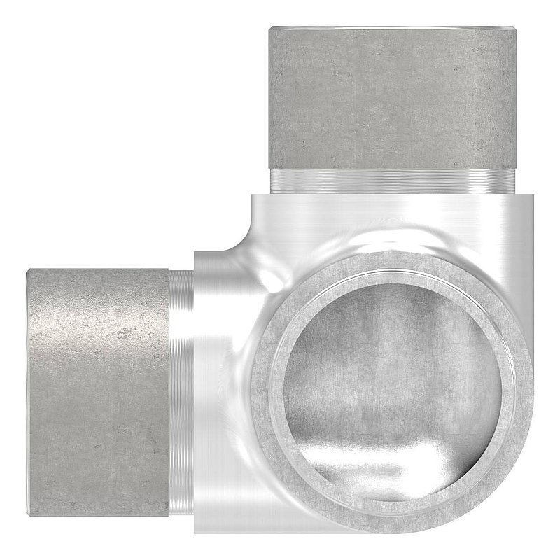 Ecke 90° mit Abgang, für Rohr 33,7x2,0mm, V2A