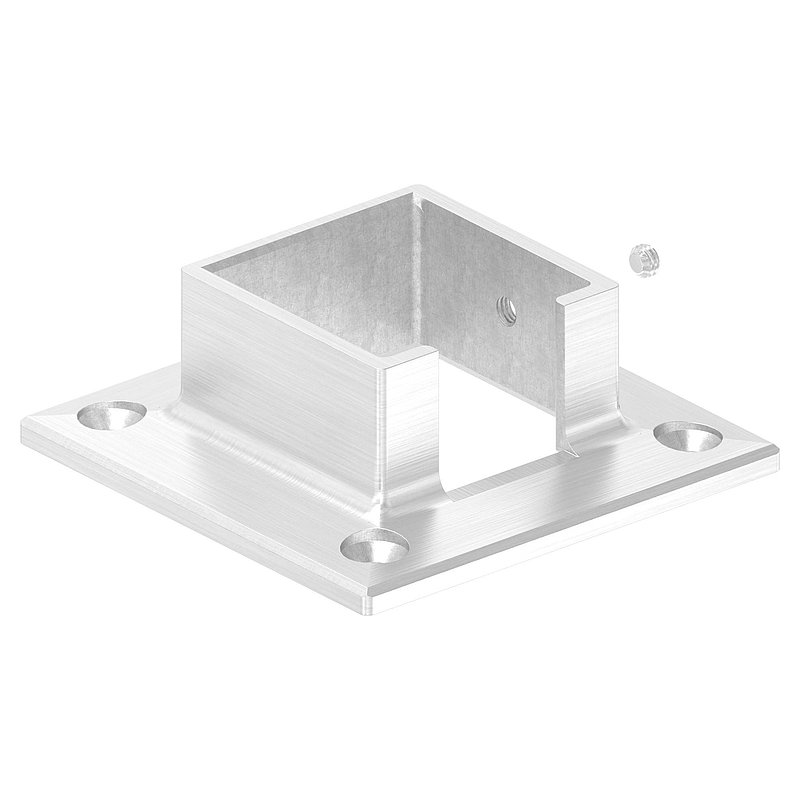 Embase murale pour tube à fond de gorge 40x40mm, V2A