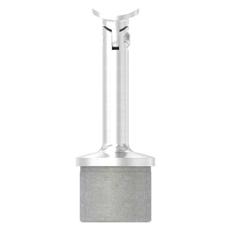 Bouchon pour extrémité de tube avec articulation et plaque de racc. pour tube Ø 42,4x2,0mm, V4A