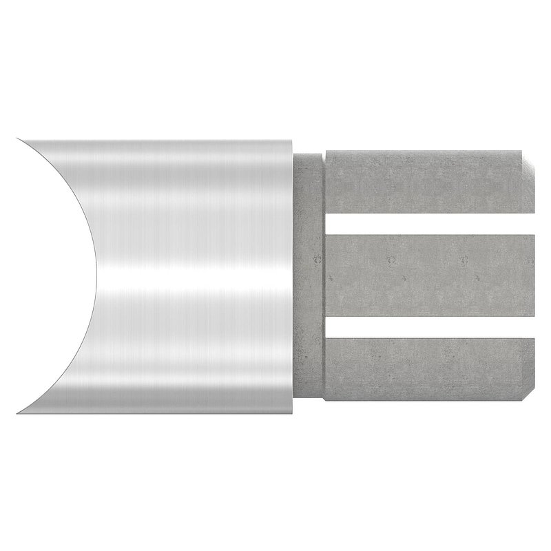 Anschlussstück 90°, Anschluss oben: 48,3mm, V2A