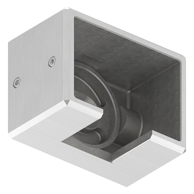 Wandbefestigung für Nutrohr 60x40mm, links, V4A
