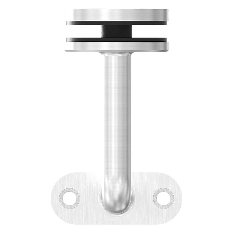 Handrail holder for glass, handrail connection plate flat, AISI316
