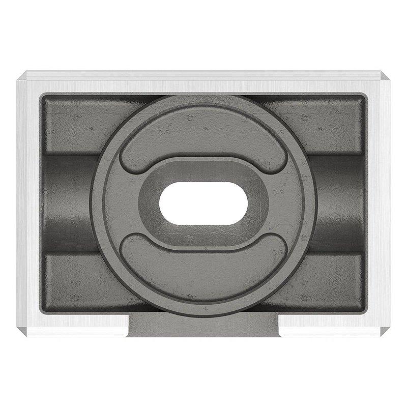 Wandbefestigung für Nutrohr 60x40mm, links, V4A