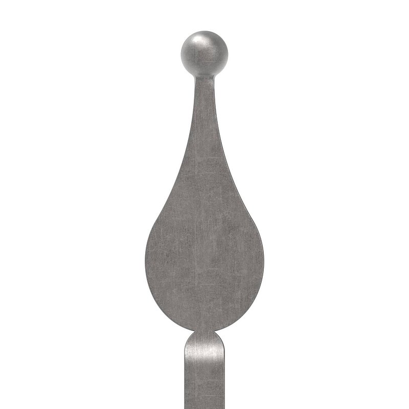 Fence bar 12x12mm, H: 1000mm, tip and ball