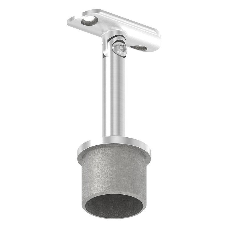 Bouchon pour extrémité de tube avec articulation et plaque de racc. pour tube Ø 42,4x2,5mm, V4A