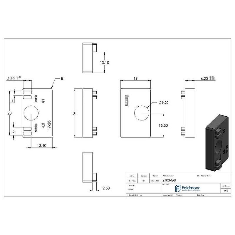 Gummi für Mod. 27, Blech 3mm