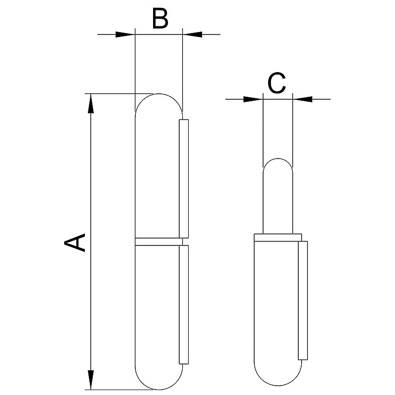 Anschweißband, L: 100mm, V2A