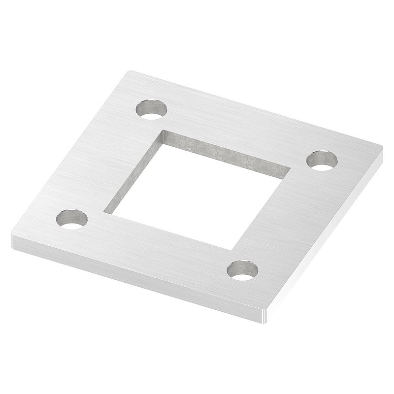 Plaque d'ancrage, 120x120x8mm, avec ponçage longitudinal, V2A