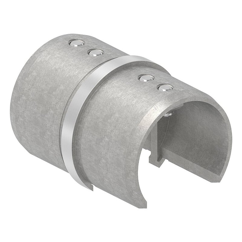 Tube connector for 48.3 mm grooved tube, AISI316