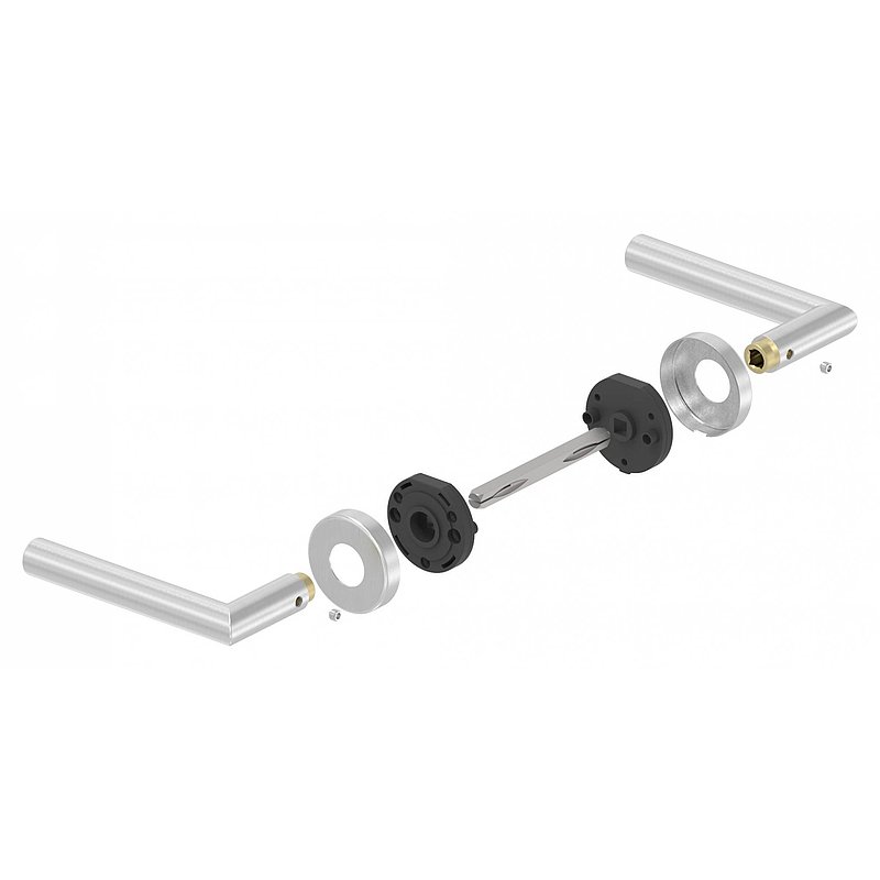 Pair of lever handles, rotatable, AISI304