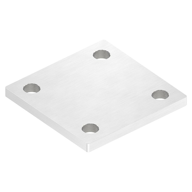Ankerplatte, 100x100x8mm, mit Längsschliff, V2A