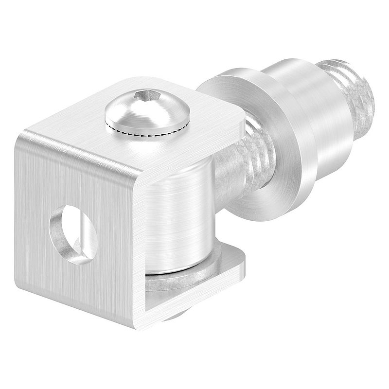 Door hinge with threaded sleeve M14, AISI304
