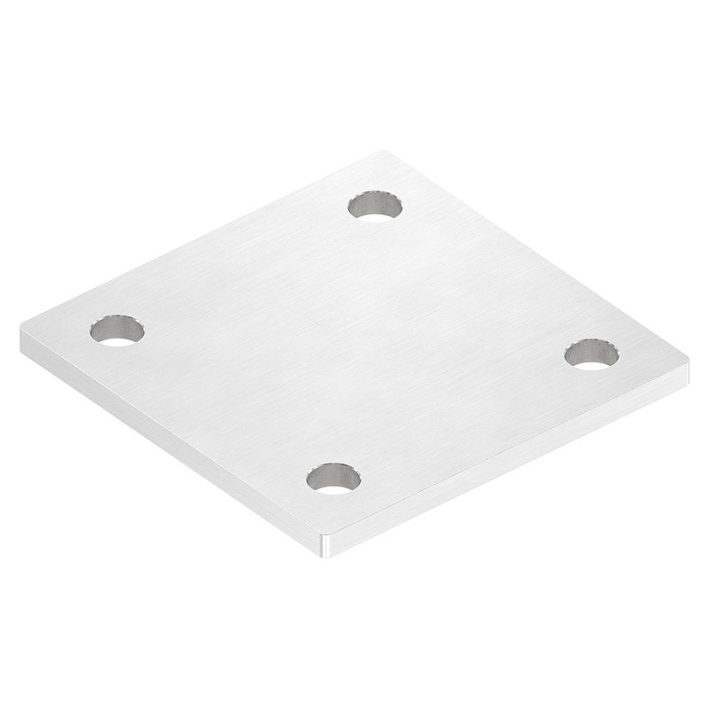 Anchor plate, 100x100x6mm, with longitudinal grinding, AISI316