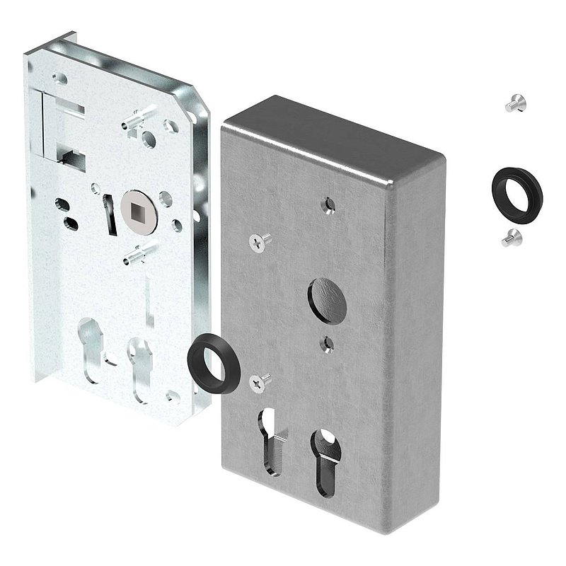 Lock case for two profile cylinders