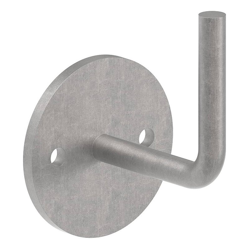 Handlaufträger mit Ronde flach, 80x6mm, Bügel Ø 12mm