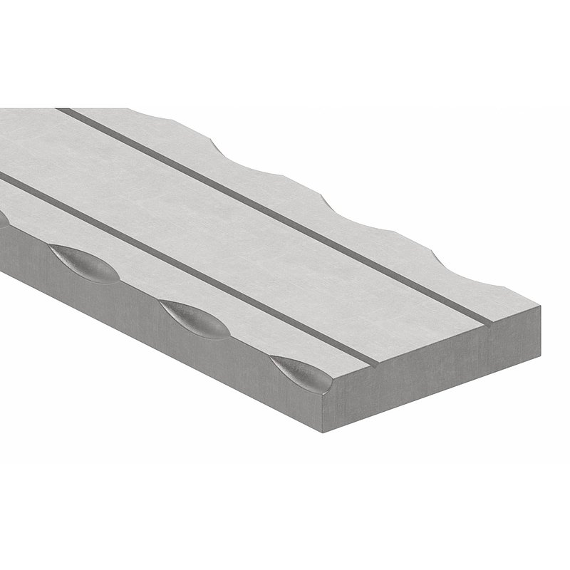 Flacheisen 50x10mm, 2x gerillt, L: 3000mm