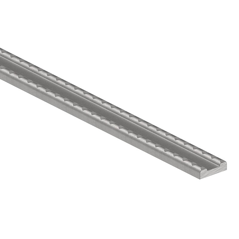 Hespeneisen gerillt 25x8x4mm, L: 3000mm