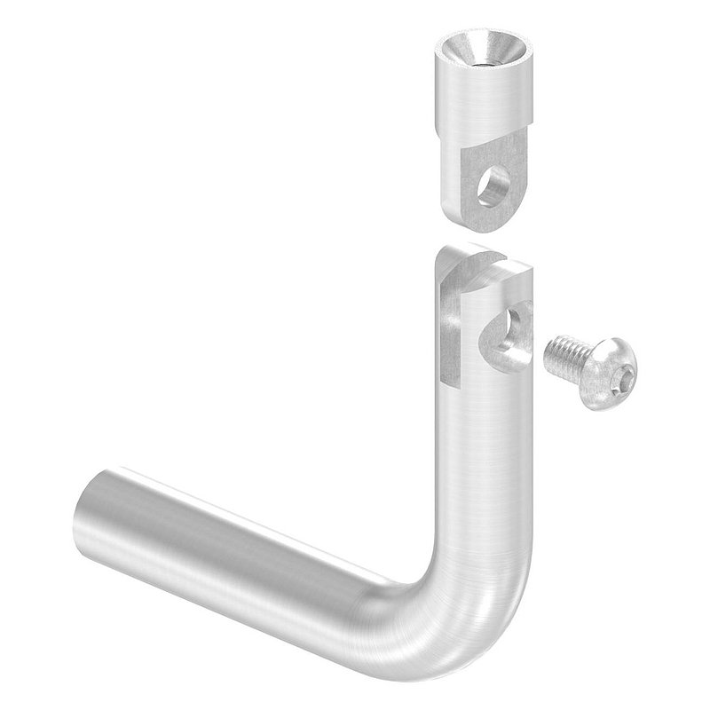 Bracket Ø 14mm, with joint, 90° bent, AISI304