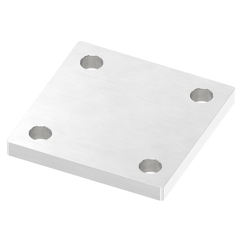 Anchor plate, 100x100x10mm, with longitudinal grinding, AISI304