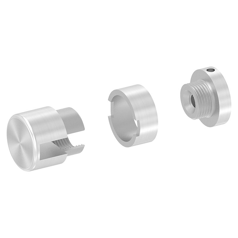 Brenk, support de base pour barreaux plats 20x8mm, ALU