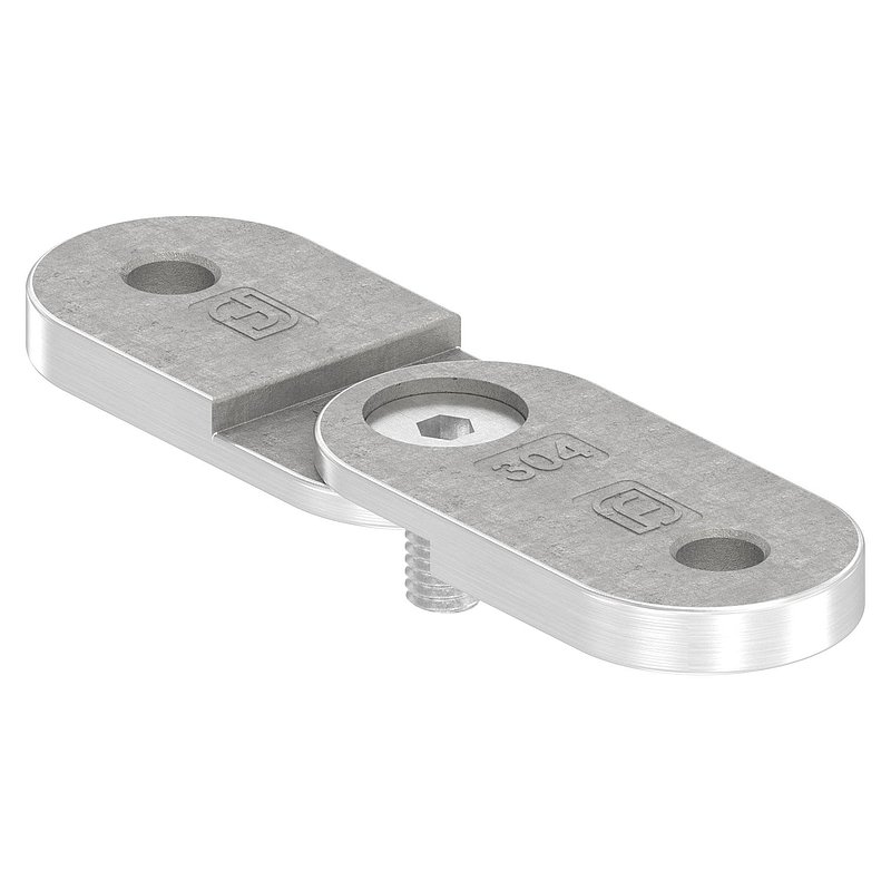 Handlaufanschlussplatte verstellbar, flach, V2A