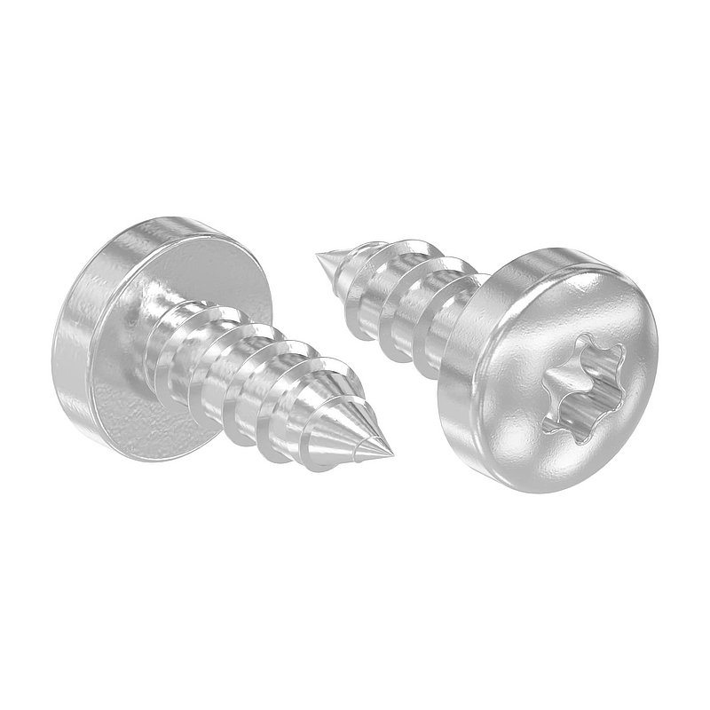 Linsen-Blechschraube 3,5x9,5 mit Torx T15 und Spitze, ISO 14585 V2A