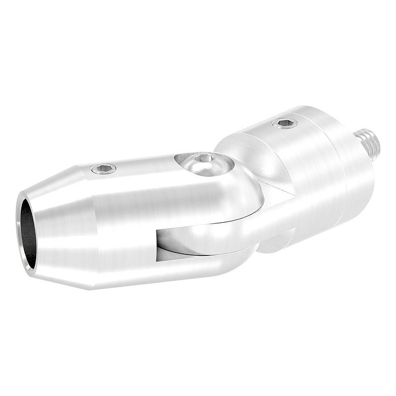 Querstabhalter mit Gelenk (zum Stoßen von vorne) 42,4mm Rohr, 12,2mm Bohrung, V2A