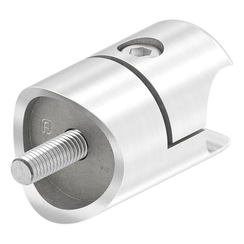 Support pour profilé de serrage rond Ø 18mm jonction: Ø 42,4mm, V2A