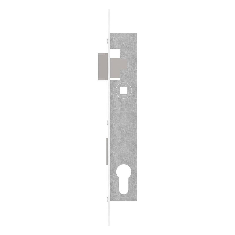 Serrure pour profils tubulaires zingué, entraxe 92 mm zingué, position du cylindre de serrure 18mm