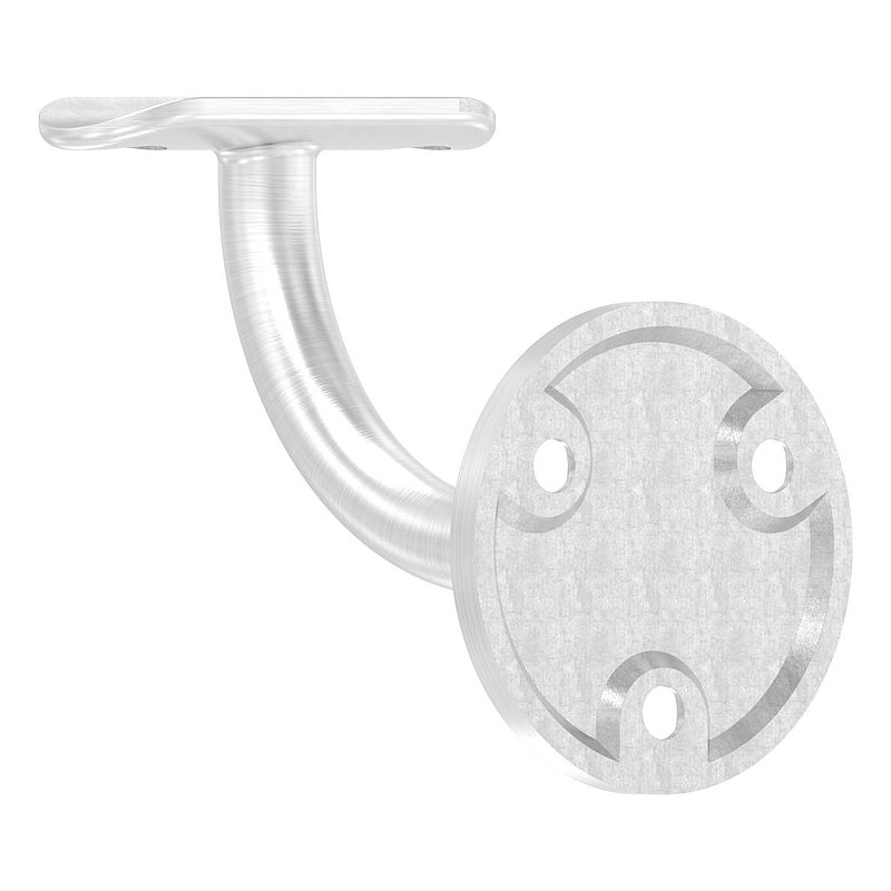 Handrail bracket with handrail connection plate 42.4mm, (round plate and bracket welded), AISI304