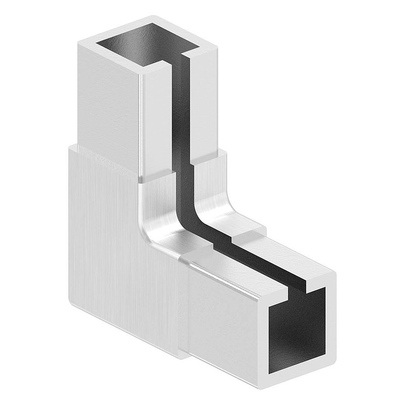 Raccord d'angle pour profilés de serrage 20x20x1,25 mm, V2A