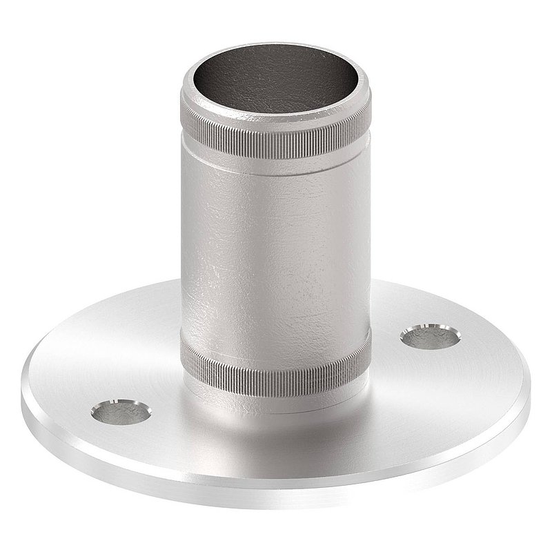 Wand- und Bodenanker mit Rändelung, für Rohr 42,4x2,5mm, V2A