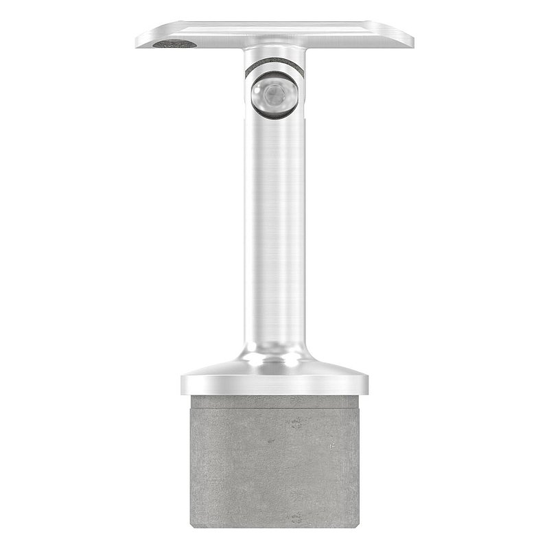 Bouchon pour extrémité de tube avec articulation et plaque de racc. pour tube Ø 42,4x2,0mm, V4A